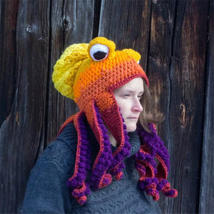 Cosycombe Crochet Octopus Hat with Curly Tentacles