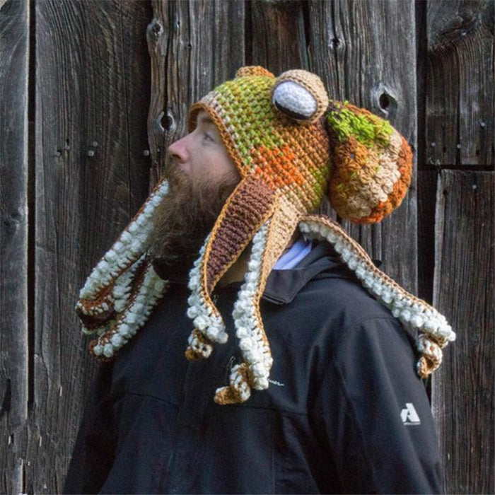 Cosycombe Crochet Octopus Hat with Curly Tentacles