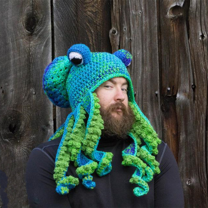 Cosycombe Crochet Octopus Hat with Curly Tentacles