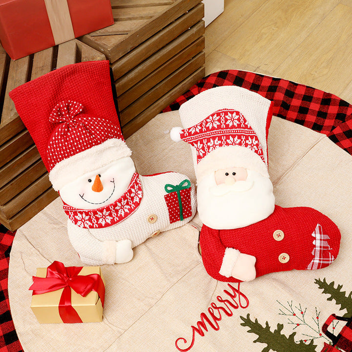Cosycombe™ Knitted Christmas Stocking Decoration with Santa or Snowman