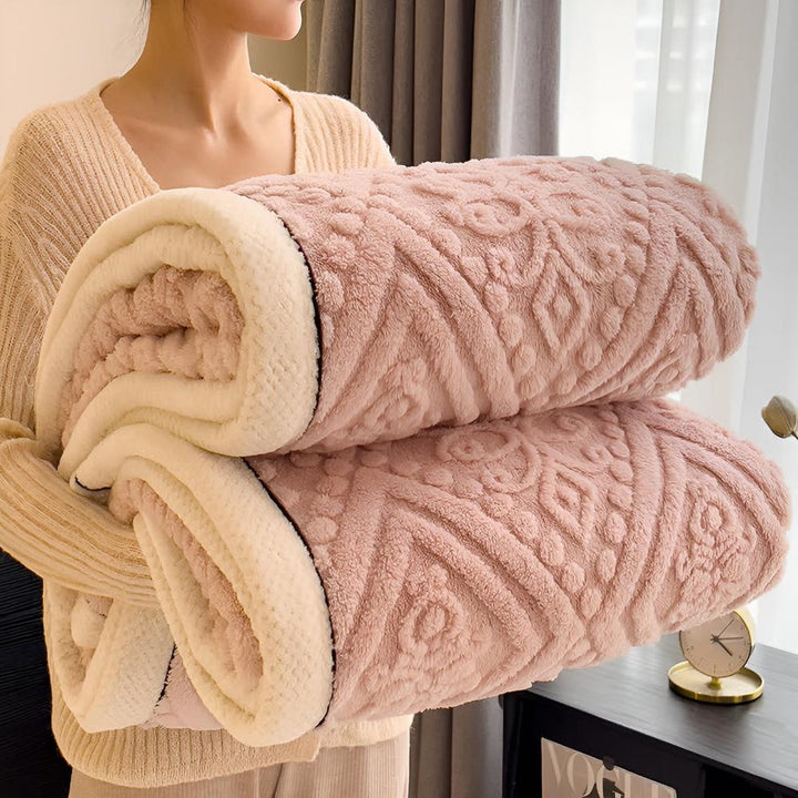 Cosycombe™ Mandala Carved Velvet Sherpa Blanket, Plush and Warm