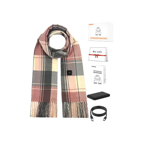 Cosycombe Heated Plaid Scarf with Power Bank Included