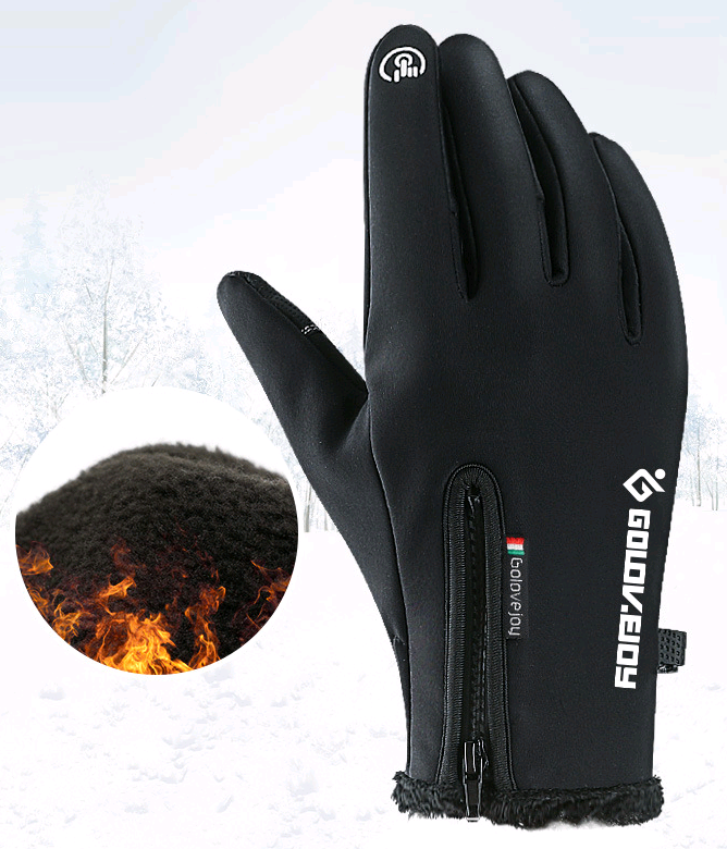 Cosycombe™ Fleece Thermal Gloves with Zip Cuff and Touchscreen Fingers