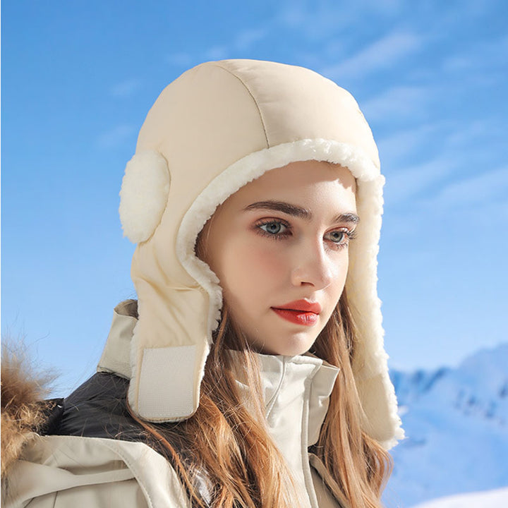 Padded winter trapper hat with ear flaps