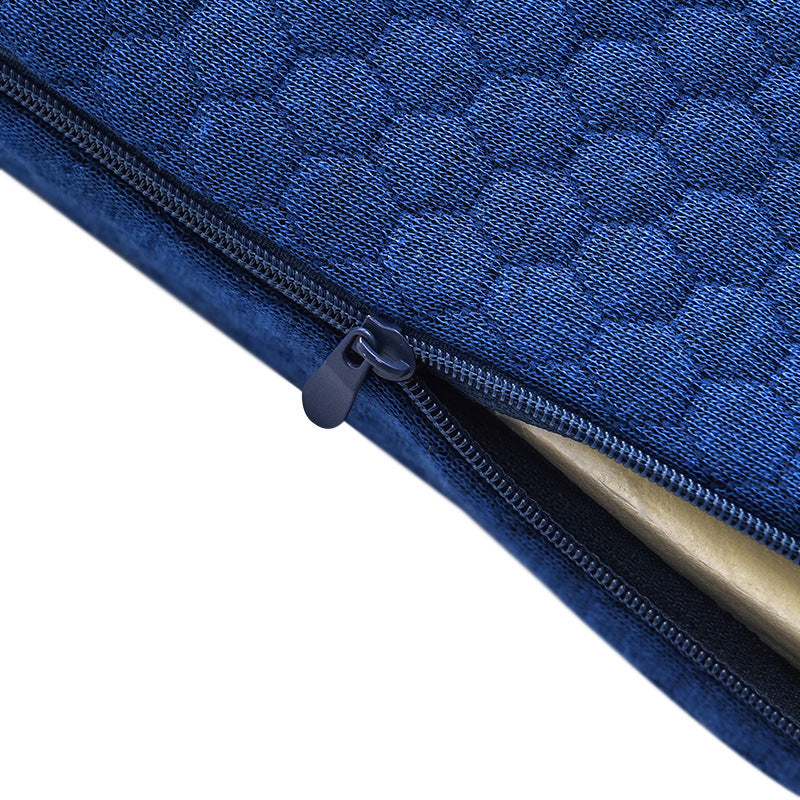 Contoured memory foam pillow with zip cover