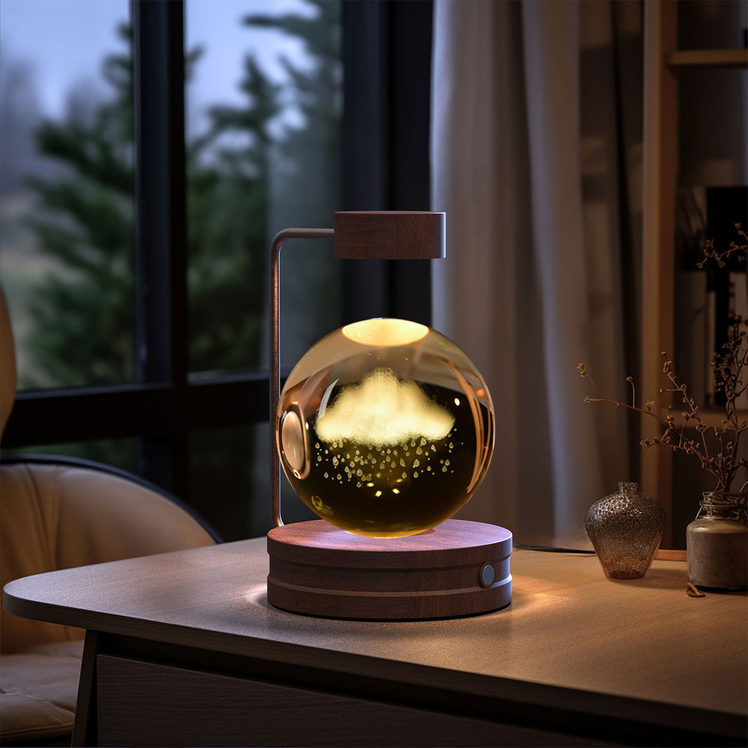 3D Crystal Ball Night Light – Warm Bedside Lamp