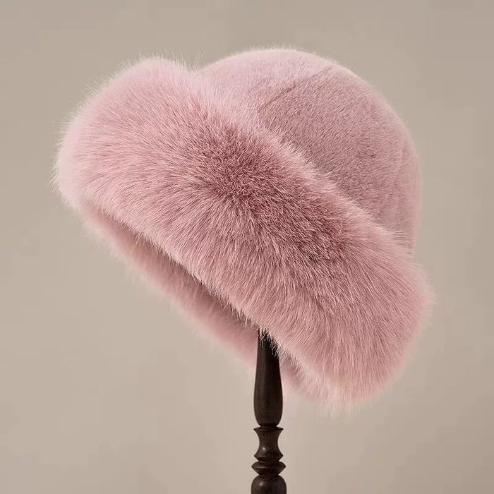 Cosycombe Fluffy Faux Fur Hat with Rolled Brim