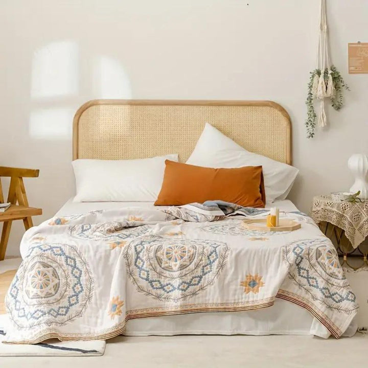 Cosycombe™ Boho Mandala Cotton Throw – Multi-Purpose Decorative Blanket