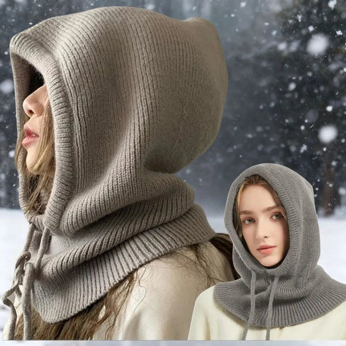 Cosycombe™ Knitted Hooded Balaclava and Neck Warmer in Soft Cashmere Knit