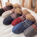 Cosycombe™ Snowflake Pattern Fleece-Lined Socks with Non-Slip Grip