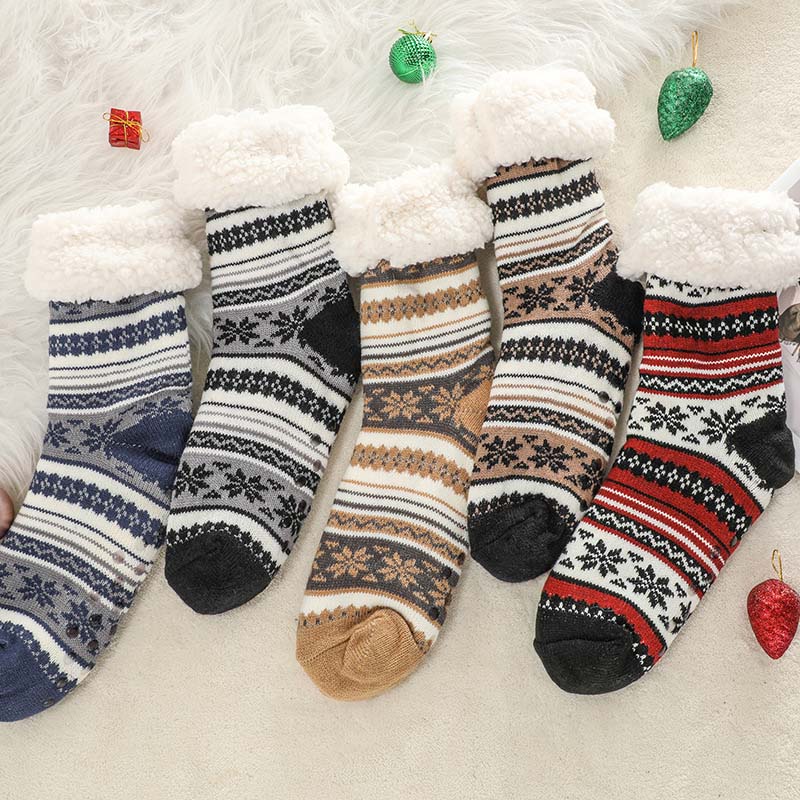Cosycombe™ Ultra-Thick Snowflake Slipper Socks with Silicone Grips