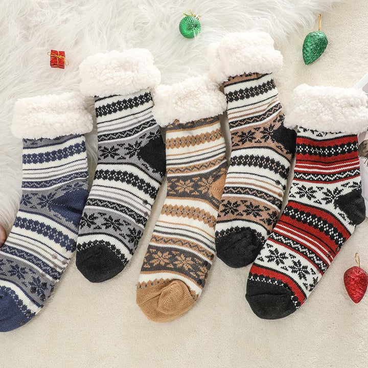 Cosycombe™ Ultra-Thick Snowflake Slipper Socks with Silicone Grips
