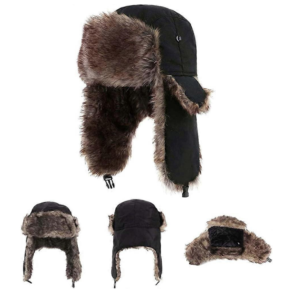Cosycombe™ Faux Fur Aviator Trapper Hat with Warm Earflaps