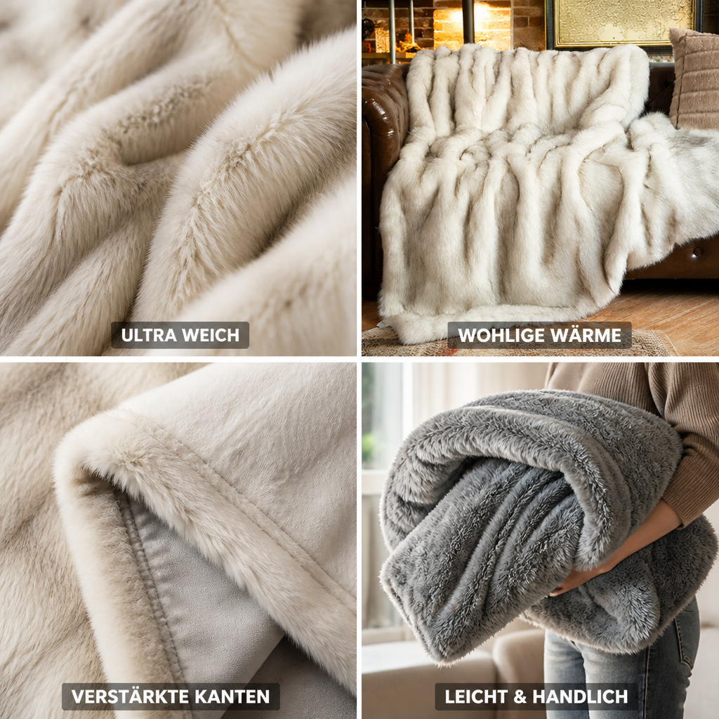 Cosycombe™ Fluffy Faux Fur Blanket with Reinforced Edges