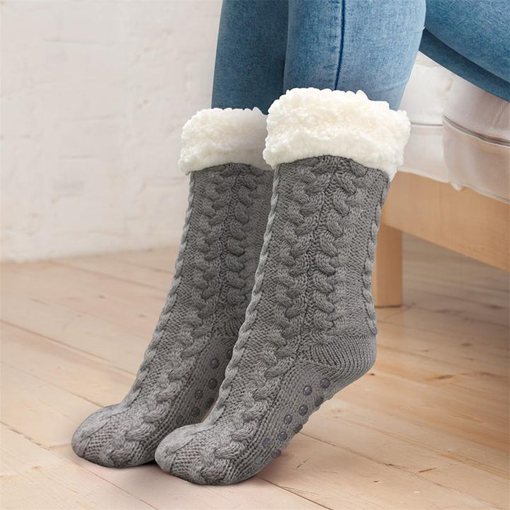Cosycombe™ Thick Fleece-Lined Winter Socks with Anti-Slip Sole