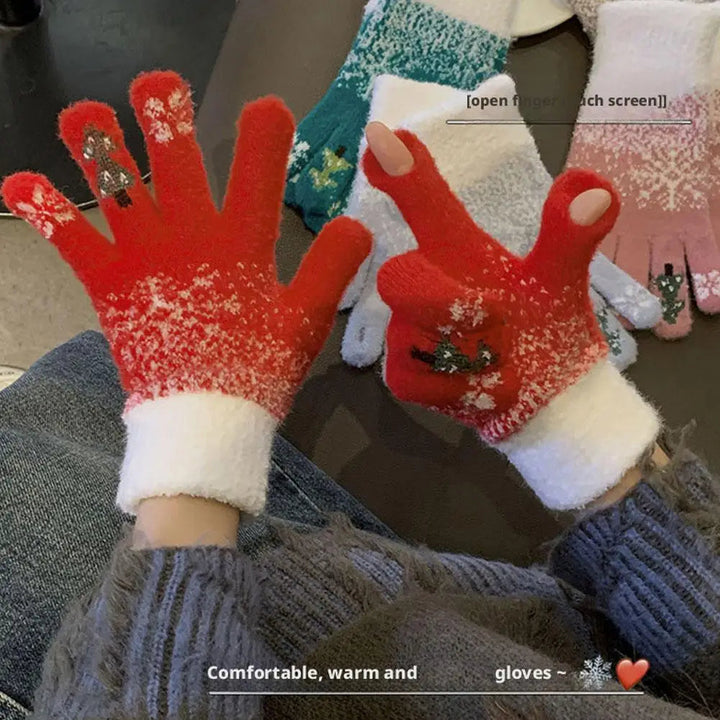 Cosycombe™ Festive Fleece Lined Convertible Fingerless Gloves