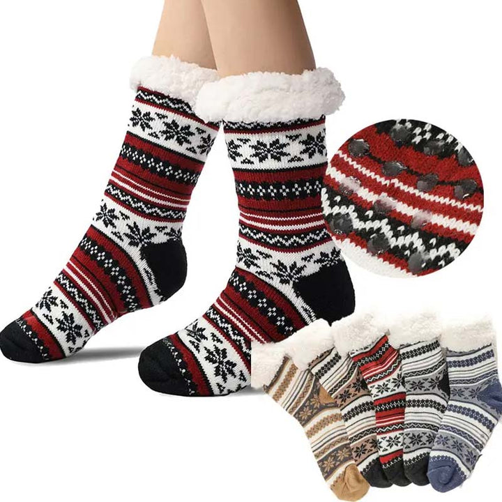 Cosycombe™ Ultra-Thick Snowflake Slipper Socks with Silicone Grips