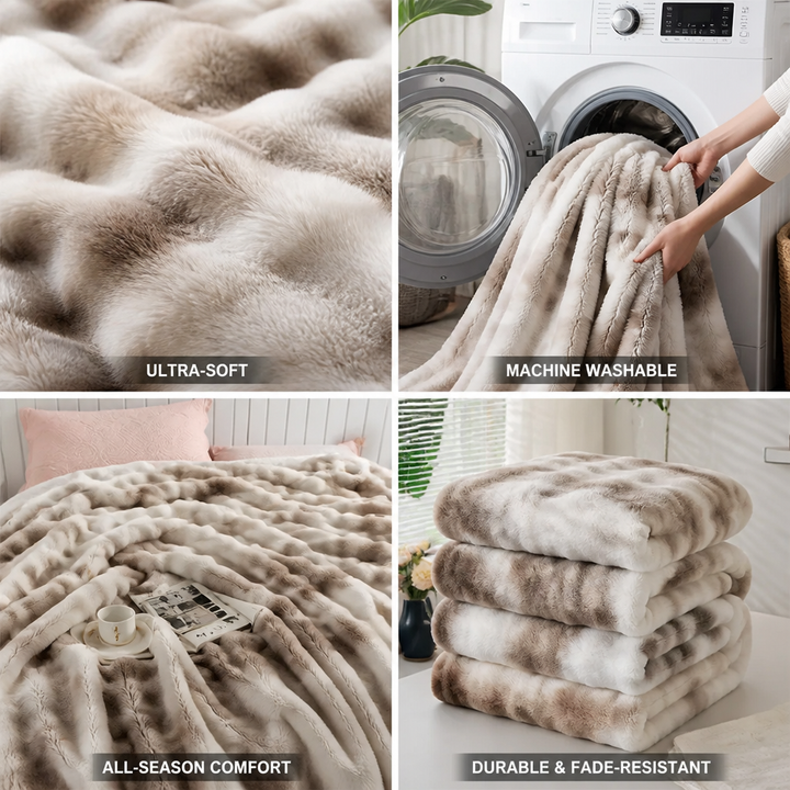 Cosycombe™ Swirl Tie-Dye Faux Fur Throw – Soft and Breathable