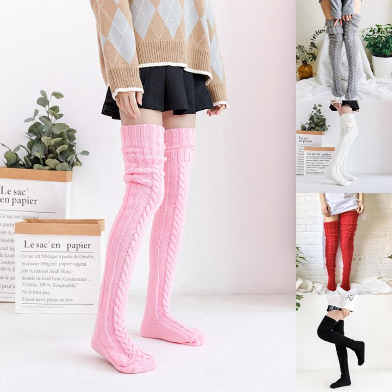 Cosycombe™ Hand-Knitted Winter Knee Socks in Soft Acrylic Cotton