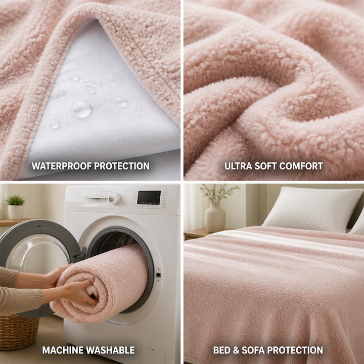 Cosycombe™ Waterproof Plush Microfibre Blanket for Bed and Sofa