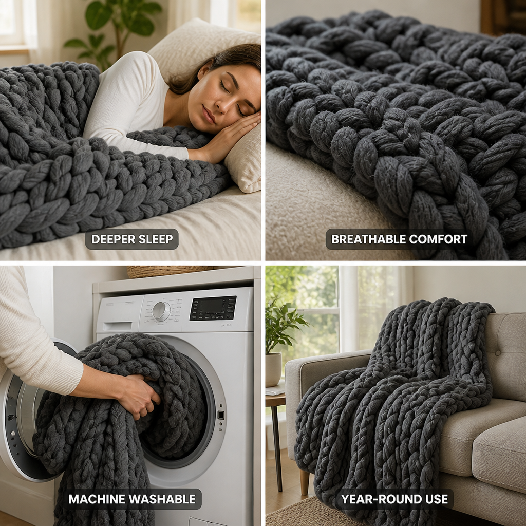 Cosycombe™ Breathable Temperature-Regulating Weighted Blanket, Washable