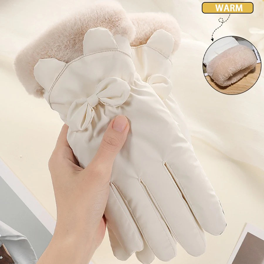 Cosycombe™ Elegant Waterproof Touchscreen Gloves with Bow Detail