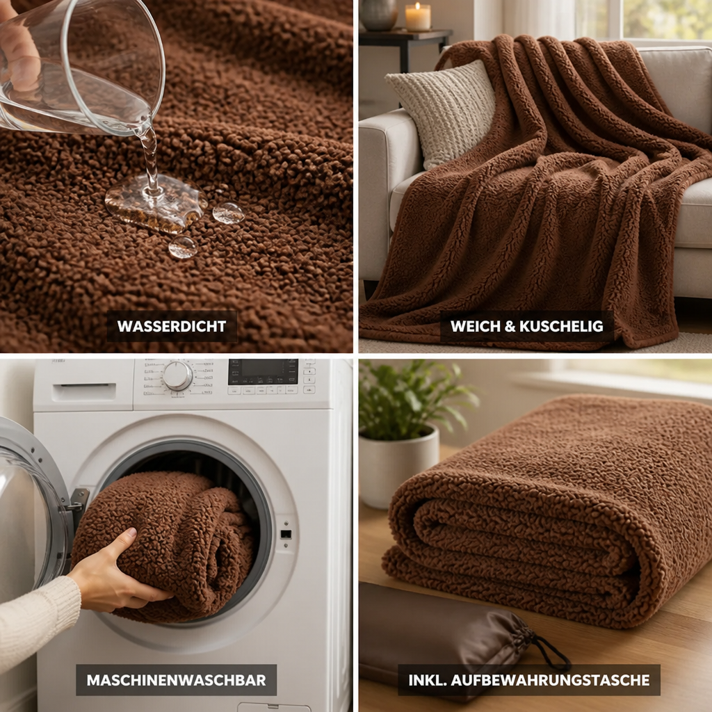 Cosycombe™ Waterproof Soft Fleece Throw with Quick-Dry Finish