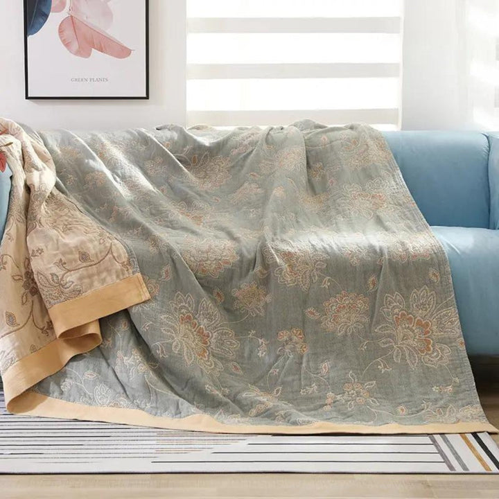 Cosycombe™ Floral Jacquard Blanket for Every Season, Light and Breathable