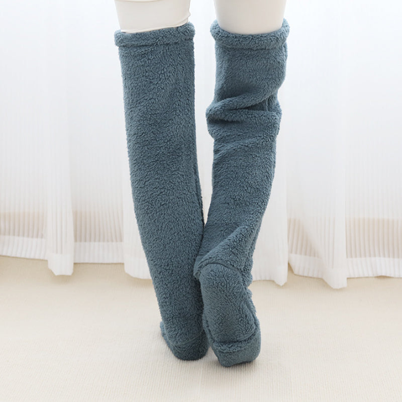 Cosycombe™ Fluffy Knee-High Leg Warmer Socks with Open-Toe Design