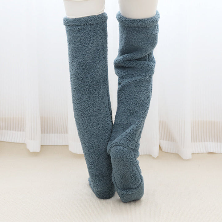 Cosycombe™ Fluffy Knee-High Leg Warmer Socks with Open-Toe Design