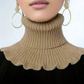 Cosycombe™ Knitted Turtleneck Neck Scarf with Ruffled Edge for Women