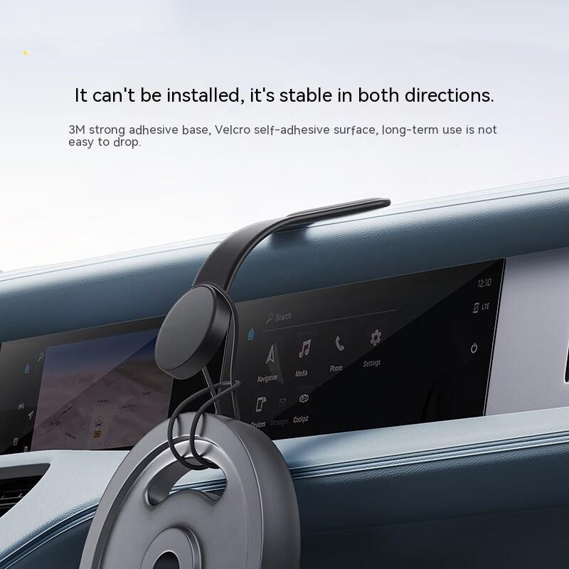 Magnetic phone mount with bendable arm on dashboard