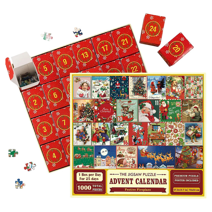 Cosycombe Christmas Jigsaw Advent Calendar with 24 Puzzle Boxes
