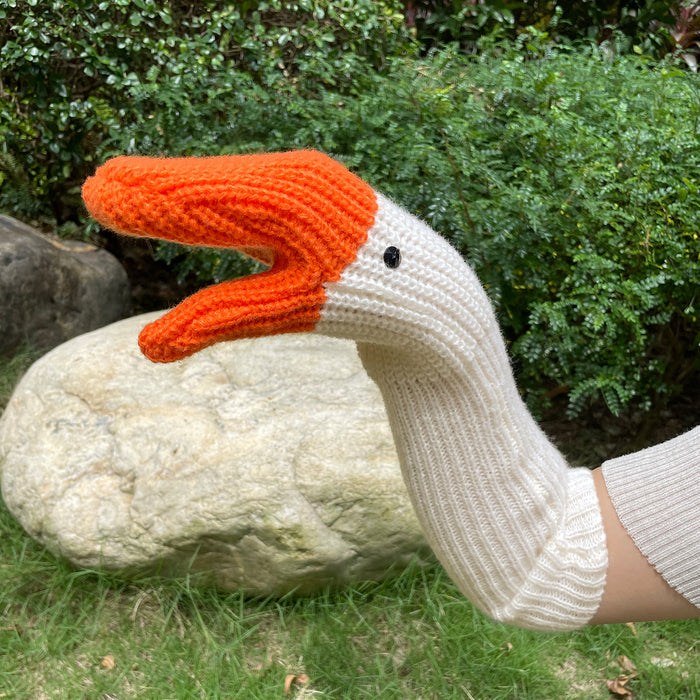 Cosycombe Funny Knitted Goose Mittens, Short or Long