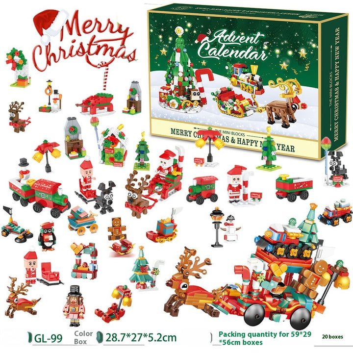 Advent calendar box with brick Christmas train