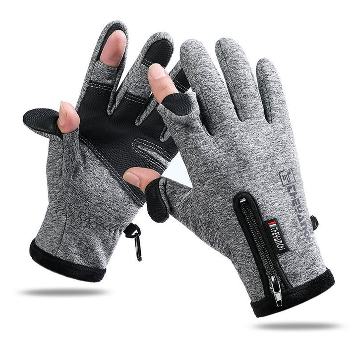 Winter gloves with flip-open fingertips