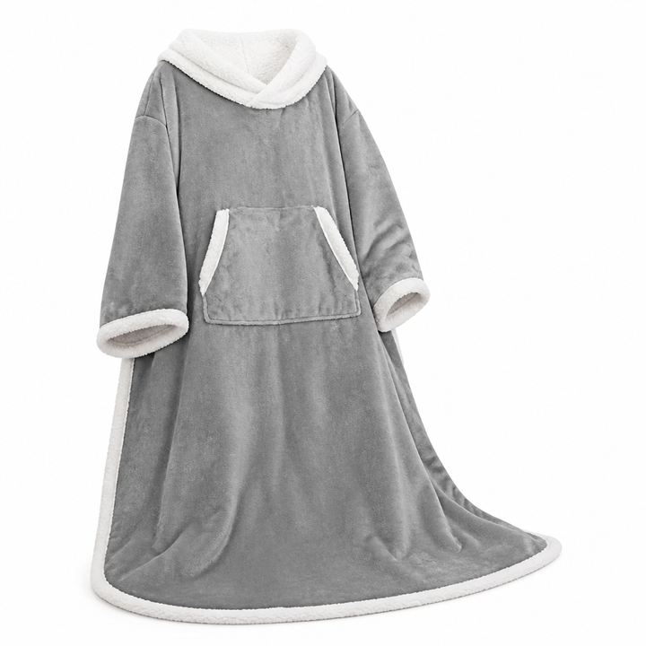 Cosycombe™ Sherpa Fleece Wearable Blanket with Sleeves and Foot Pocket