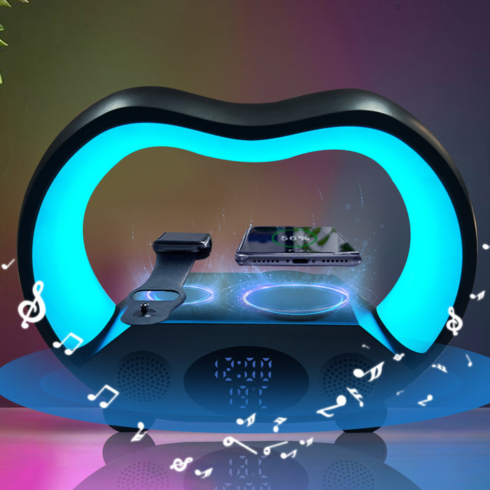 Cosycombe 6-in-1 lamp with wireless charger and Bluetooth speaker