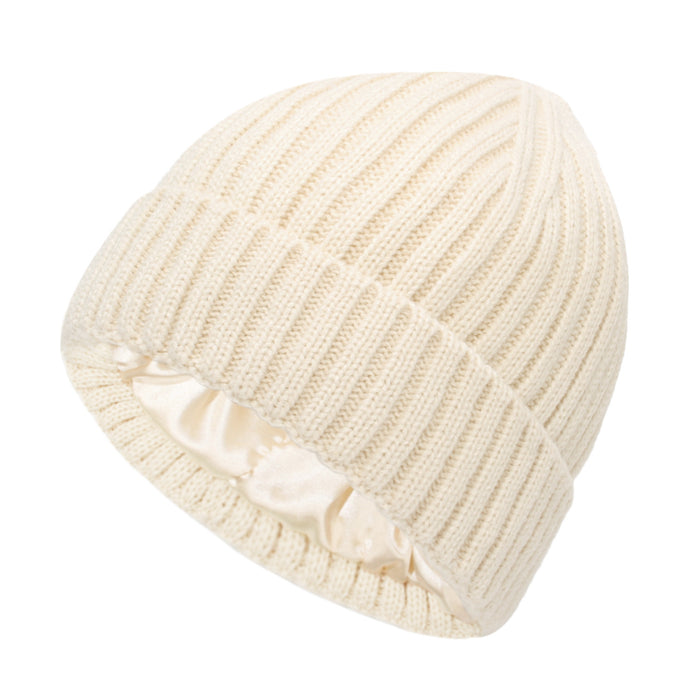 Cosycombe Ribbed Beanie with Hair Friendly Satin Lining