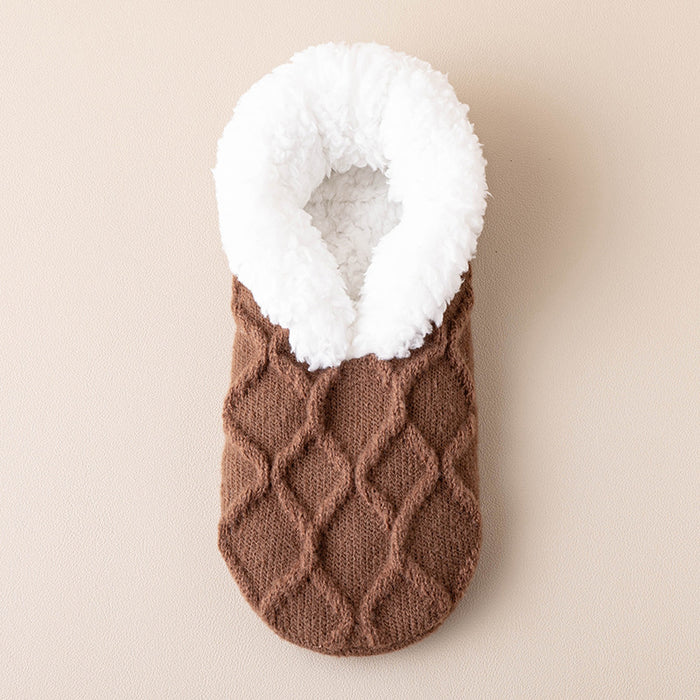 Cosycombe Plush Lined Slipper Socks with Grip Dots