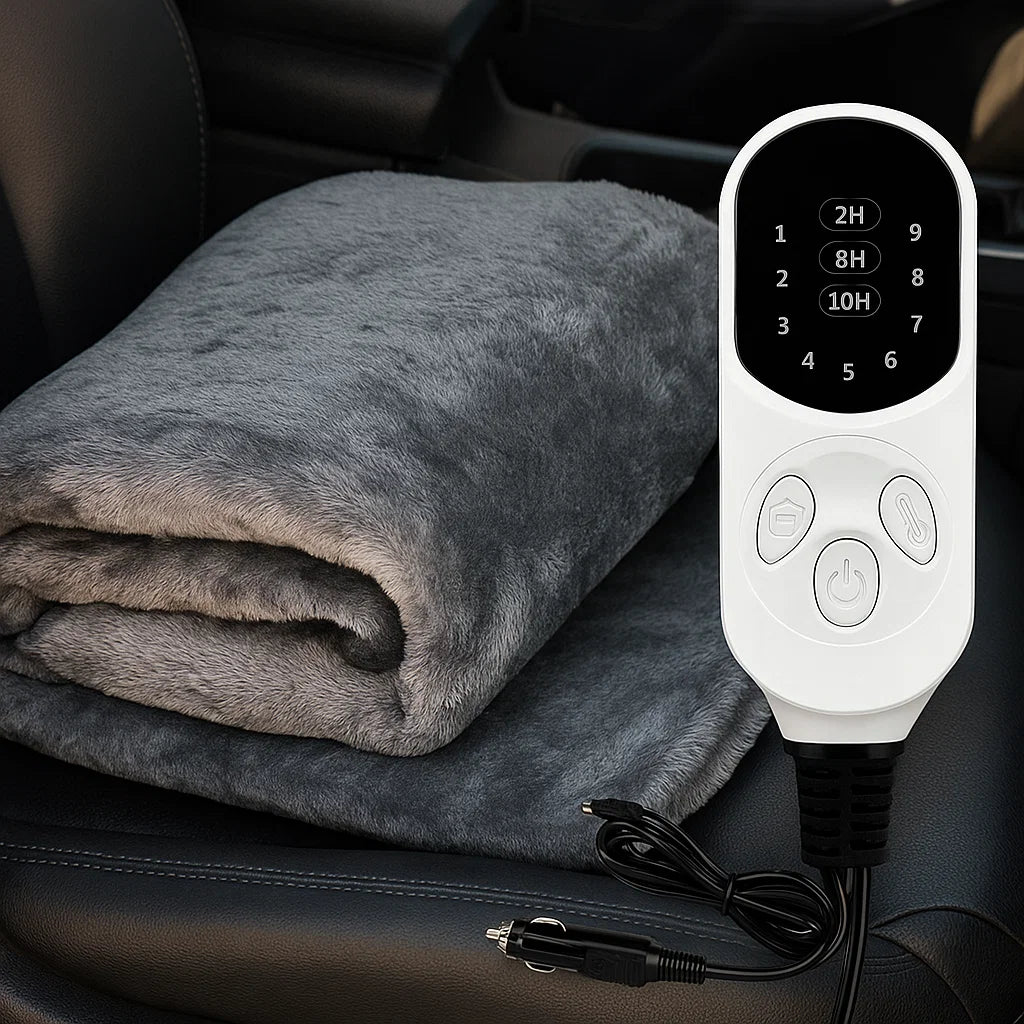 Cosycombe™ 12V Heated Car Blanket with 9 Heat Settings and Timer