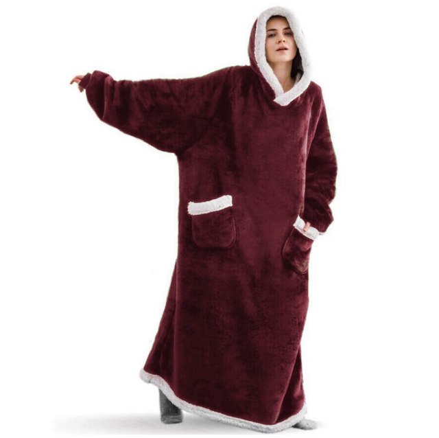 Cosycombe™ Extra-Long Hooded Snuggle Blanket with Sleeves – Unisex