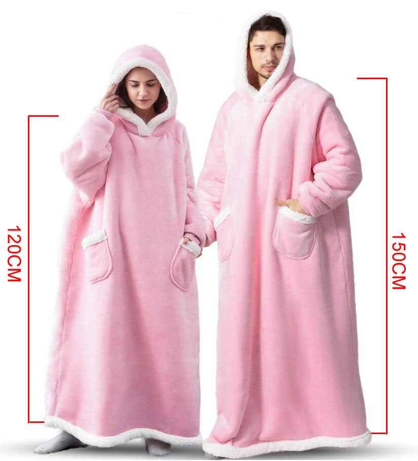 Cosycombe™ Extra-Long Hooded Snuggle Blanket with Sleeves – Unisex