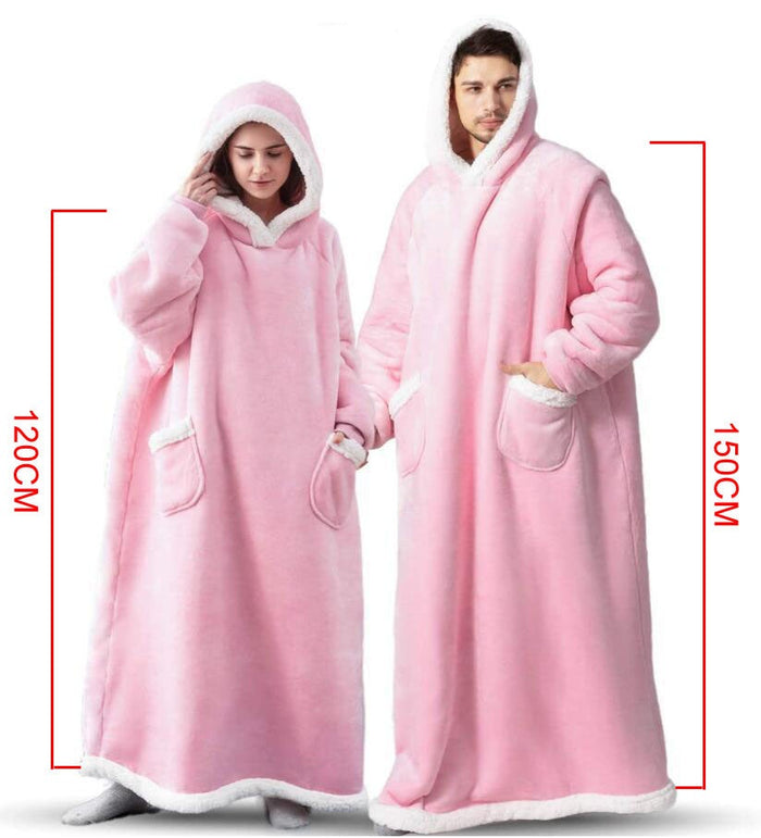 Cosycombe™ Extra-Long Hooded Snuggle Blanket with Sleeves – Unisex