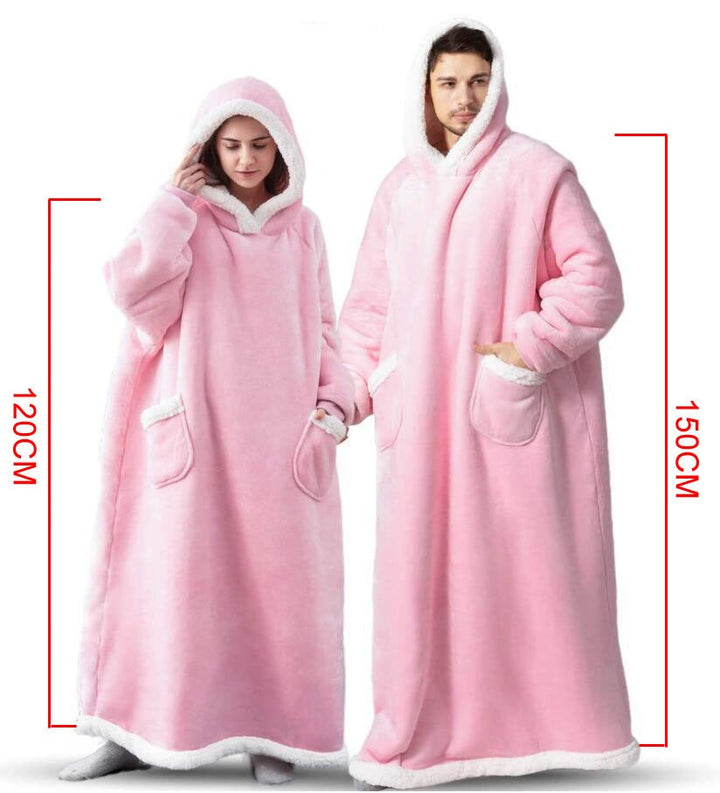 Cosycombe™ Extra-Long Hooded Snuggle Blanket with Sleeves – Unisex