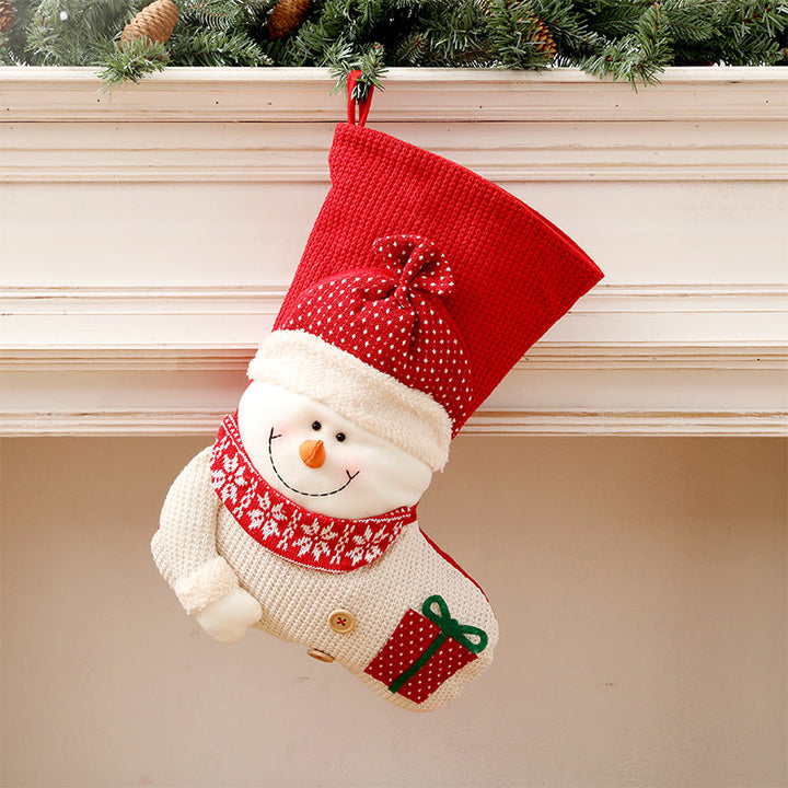 Cosycombe™ Knitted Christmas Stocking Decoration with Santa or Snowman
