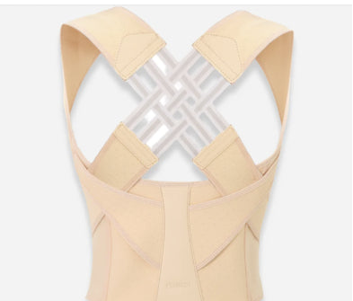 Cross-back posture brace on shoulders