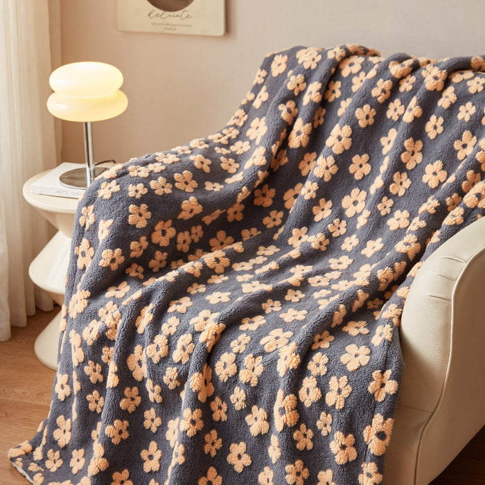 Cosycombe™ Retro Wildflower Throw Blanket with 3D Floral Texture