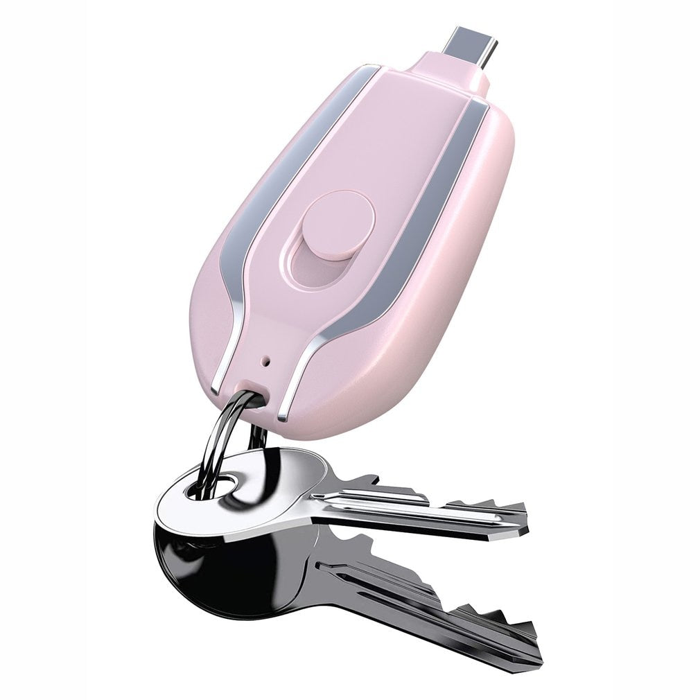 Keychain mini power bank attached to keys