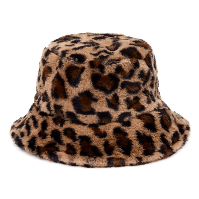 Cosycombe Fluffy Faux Fur Bucket Hat in Bold Prints